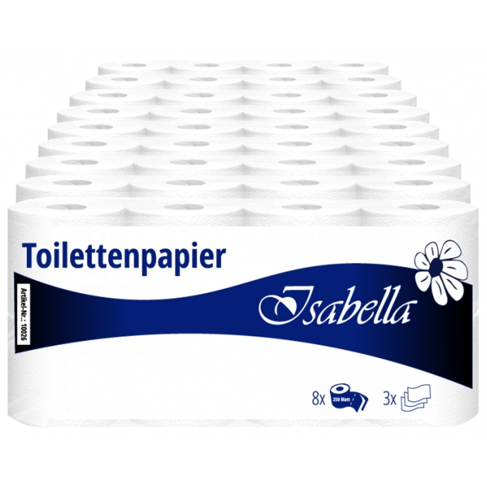 Brevotip Toilettenpapier Isabella 3-lagig Tissue 250 Blatt extra weiß